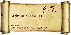 Czékus Teofil névjegykártya